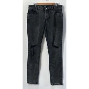 Mens Zanerobe Slingshot Denim Black Stretch Jeans Button Fly Sz 36  36x32